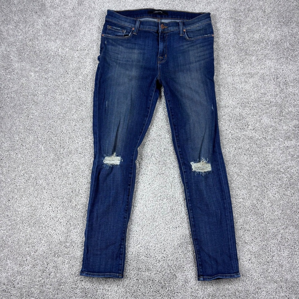 J Brand Misfit Skinny Leg Distressed Jeans Dark Wash Blue 811Q212 Size 28
